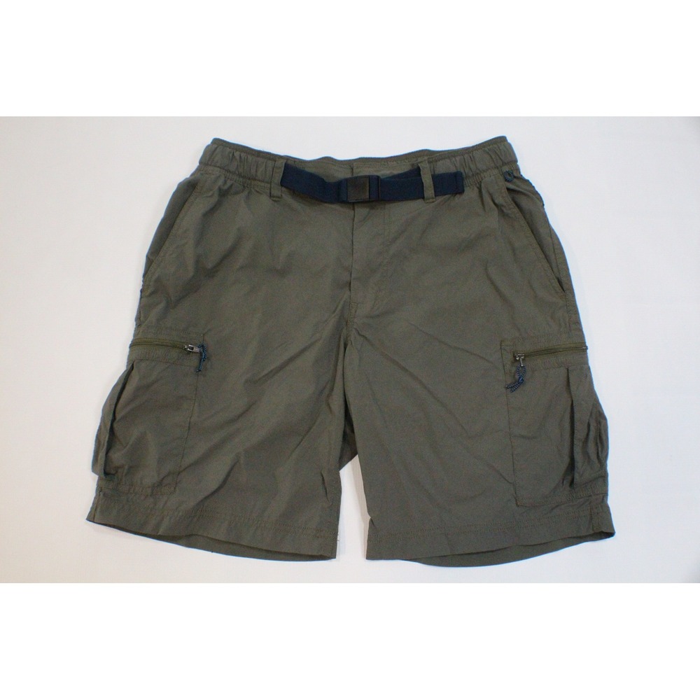 Blake Shelton x Lands End Mens Olive Green Cargo Shorts Integrated Belt 537116 M